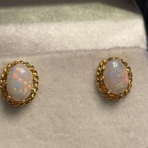 Genuine Natural HUGE OPAL 14KT gold Large Stones with beautiful Fire !!